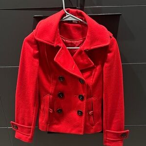 NWOT H&M Stylish Red Peacoat